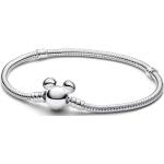 Bracelets à mailles Pandora Moments argentés à motif serpents Mickey Mouse Club look fashion pour femme 