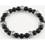 Bracelets de perles Guess noirs en acier à perles gravés 