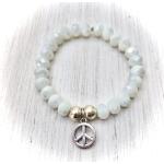 Bracelets de perles argentés en cristal à perles pour femme 