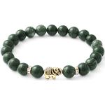 Bracelets porte-bonheurs vert jade en velours à perles à motif éléphants look fashion pour femme 