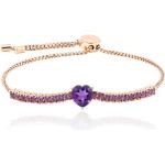 Bracelets violets en argent en or rose pour femme 