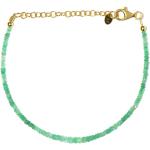 Bracelets verts en argent à perles fantaisie à émeraude pour femme 