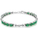 Bracelets en argent verts en argent à émeraude pour femme 
