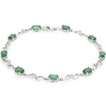 Bracelets en argent verts en argent à émeraude pour femme en promo 