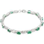 Bracelets en argent Juwelo verts en argent à émeraude pour femme en promo 