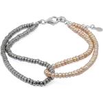 Bracelets blancs en argent à perles fantaisie pour femme en promo 