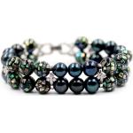 Bracelets de perles vert d'eau en argent à perles pour femme 