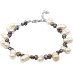 Bracelets blancs en argent à perles fantaisie pour femme 