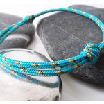 Bracelets porte-bonheurs bleu marine à motif bateaux pour enfant 