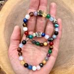 Bracelets prune en cristal à perles à motif papillons en bois 