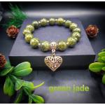 Bracelets de perles vert jade en cristal à perles 18 carats pour femme 