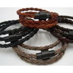 Bracelets gris acier en cuir en cuir pour homme 