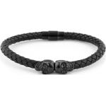 Bracelets Fort Tempus noirs en cuir en cuir look fashion pour homme 
