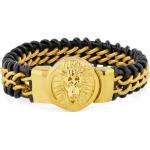 Bracelets Fort Tempus multicolores en acier chirurgical à motif lions en cuir pour homme 