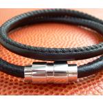 Bracelets gris acier en cuir Nappa en cuir look fashion 