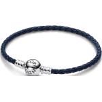 Bracelets Pandora Moments bleus en cuir en cuir look fashion pour femme 