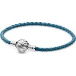 Bracelets Pandora Moments bleus en cuir en cuir classiques pour femme 