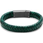 Bracelets Lucléon verts en cuir en cuir pour homme 