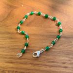 Bracelets de perles vert jade en argent à perles personnalisés 