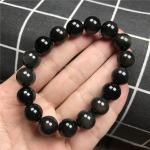 Bracelets porte-bonheurs noirs en cristal à perles look fashion pour femme 