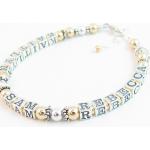 Bracelets de perles pour la fête des mères argentés en argent à perles personnalisés pour enfant 