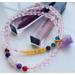 Bracelets de perles roses en cristal à perles amethyste pour femme 