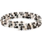 Bracelets de perles noirs en acier à perles pour femme 