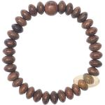 Bracelets argentés en bois à perles en bois style ethnique pour femme 