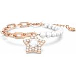 Bracelets de perles de créateur Swarovski dorés en métal à perles look fashion pour femme 