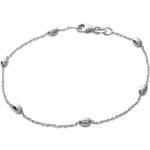 Bracelets de perles argentés en argent finition brossée classiques pour femme 