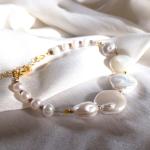 Bracelets de perles argentés en argent à perles classiques pour femme 