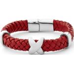 Bracelets Fort Tempus rouges en cuir pour homme 