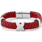 Bracelets Fort Tempus rouges en cuir pour homme 