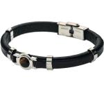 Bracelets noirs à motif tigres en acier look fashion pour homme 