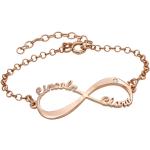 Bracelets argentés en or en or rose 18 carats en diamant personnalisés pour femme en promo 