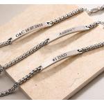 Bracelets manchette gris acier en argent personnalisés pour homme 