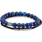 Bracelets Neshraw bleus en cuir à perles fantaisie 