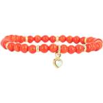 Bracelets de perles Les Interchangeables orange corail à perles look fashion pour femme 