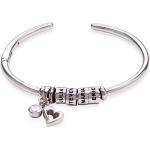 Bracelets en jonc argentés en cristal à perles 18 carats personnalisés pour femme 