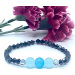 Bracelets de perles bleu ciel en verre pour femme 