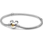 Bracelets à mailles Pandora argentés en argent à motif serpents Mickey Mouse Club look fashion pour femme 