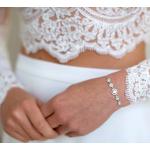 Bracelets de mariée argentés en cristal à strass en lot de 1 romantiques 