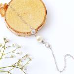 Bracelets de perles de mariée argentés en or rose à strass en lot de 1 style bohème 