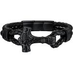 Bracelets porte-bonheurs noirs en velours look gothique pour homme 