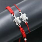 Bracelets porte-bonheurs rouges à perles à motif tortues look fashion pour enfant 