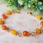 Bracelets de perles mandarine en or à perles 24 carats 