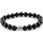 Bracelets de perles Neshraw noirs à perles à motif Bouddha en onyx pour homme 