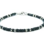 Bracelets de perles gris acier en argent à perles pour enfant 