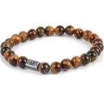 Bracelets de perles Lucléon marron à perles à motif tigres look fashion pour homme 