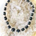 Bracelets de perles argentés à perles en onyx personnalisés 